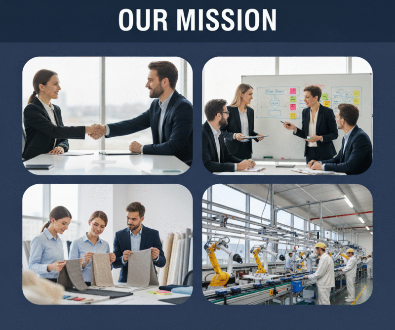NH International's Global Mission: Strategic planning, strong client partnerships, meticulous fabric selection, and automated manufacturing in India and Dubai