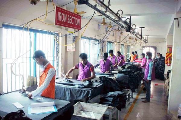bulk garment manufacturing process in India
